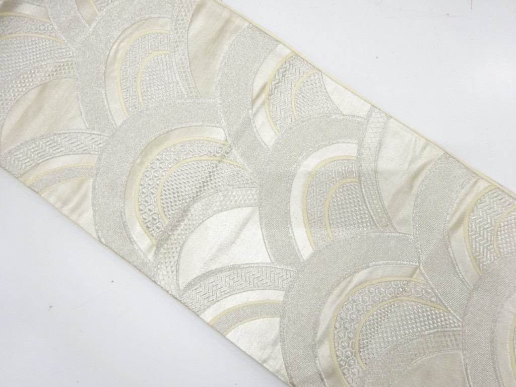 JAPANESE KIMONO / ANTIQUE FUKURO OBI / SILK / WOVEN SEIGAIHA